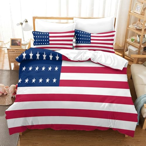 Housse de couette 135x200 drapeau américain lit simple ado confort - 3