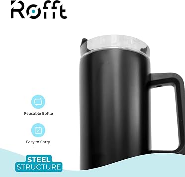 Tumbler with Handle and Straw 40 oz | Cup Holder Compatible for Travel | Insulated Stainless Steel Cup | BPA-Free