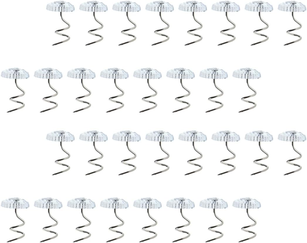 60pcs Spiral Bed Skirt Pins Push Pins for Upholstery Slipcovers and Dust Ruffle Fixing Spiral Push for Home Bedding Accessories