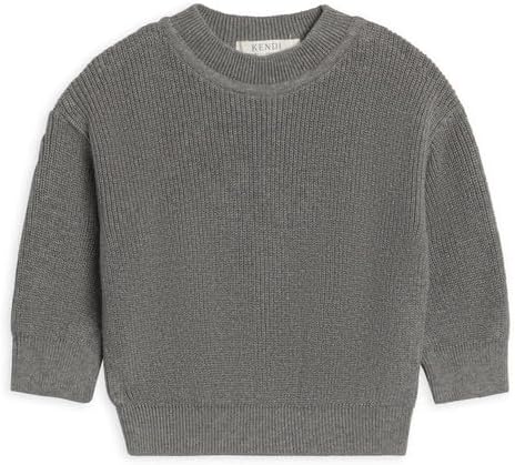 カラーオーガニックベビー&amp;キッズオーガニックコットンニットセーター - 長袖ニットプルオーバー