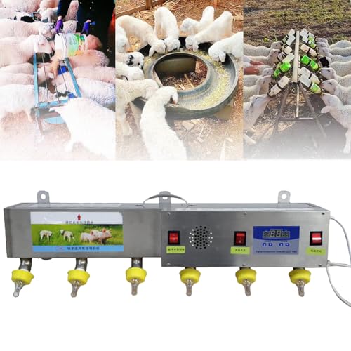 MhWrughts Comedero automático para lechones y corderos, máquina de Lactancia Universal para corderos, comedero de Acero Inoxidable para lechones, Temperatura Constante Inteligente