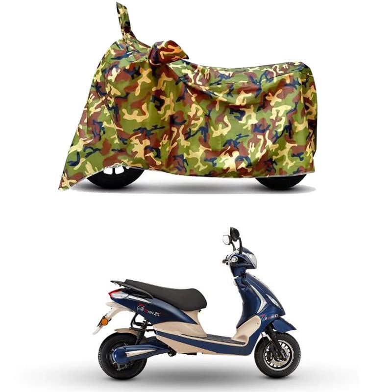Image of Waterproof 100% PVC Coated Full Bike Scooty Two Wheeler Body Cover Compatible for Tunwal Storm ZX /UV-Rays /Heat Protection /Birds Dropping /Scratchproof /Dust Proof s[6X6 Jungle Print]