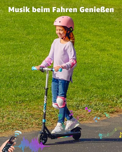 Gyroor Elektro Scooter (Farbe: Blau) für Kinder ab 6-12 Jahre 150W mit LED-Regenbogenlicht - 4