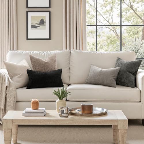 MIULEE Kissenbezug 40x40 2er Set Chenille Beige Kissenbezüge Sofakissen Weiche Dekokissen Kissenhüllen mit Elegantem Design CouchKissen Zierkissen für Bett, Sofa und Wohnzimmer