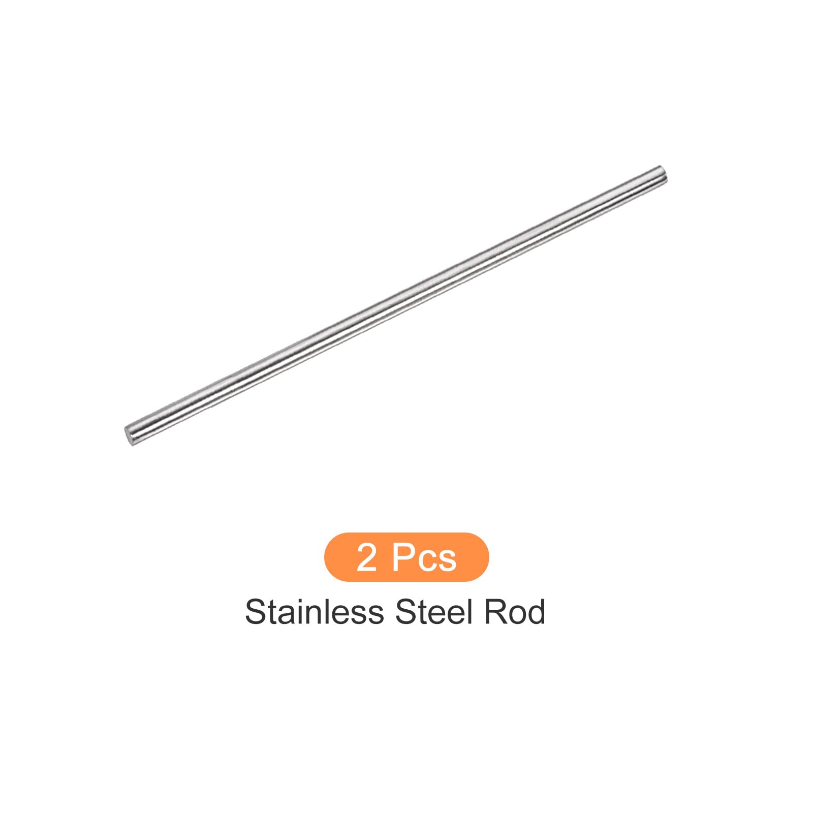 Asta Tonda Acciaio Inossidabile 304 4mmx150mm 2 Pezzi Tono Argento