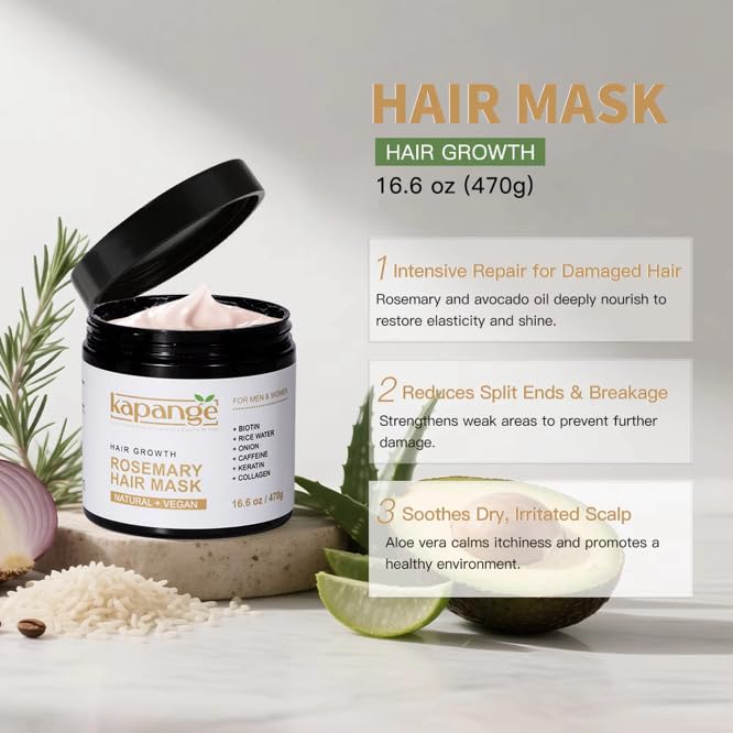 Rosemary Shampoo, conditioner, hair mask and oil set
