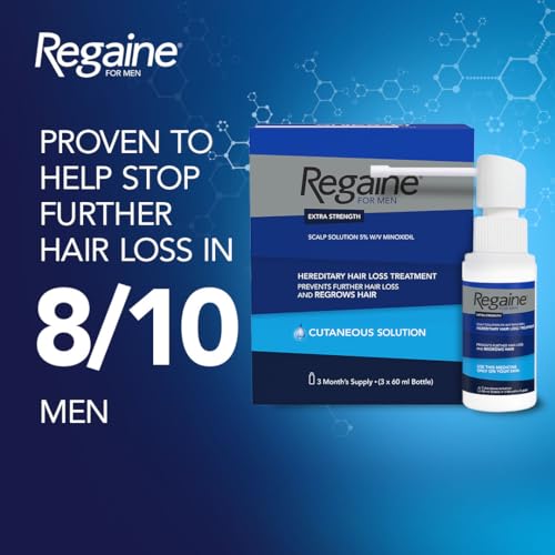 Regaine for Men Extra Strength Scalp Solution for Hair Regrowth (3x 60ml) with 5% Minoxidil, Cutaneous Solution for Male Pattern Hair Loss - Image 3
