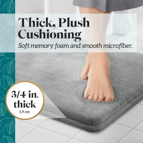 Genteele Bath Mats For Bathroom Non Slip - Grey 22" X 36" Memory Foam Bathroom Rugs - Quick Dry Bath Mat #TOP3