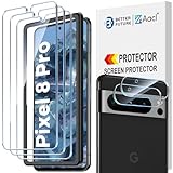 AACL Pixel 8 Pro Screen Protector Tempered Glass with Camera Lens Protector for Google Pixel 8 Pro Screen Protector，6.7 Inch [Fingerprint Unlock][Anti-Scratch] [9H] [3 +2 Pack ]