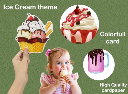 Image of 20+ Icecream Photo Booth Props | Baby Shower & Birthday Party Cards | Premium Cardstock Material | Perfect for Newborn Photoshoot & Cake Smash