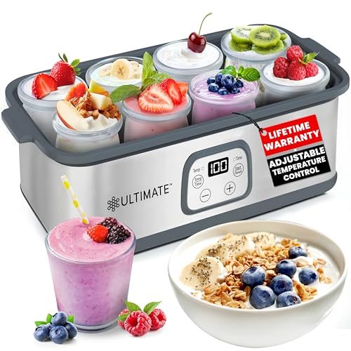 Ultimate Probiótico Yogurt Maker con control de temperatura y tiempo ajustable, haz billones de probióticos vivos y obtén una mejor salud intestinal – Garantía definitiva de por vida – Regalos de Ultimate Probiótico Yogurt Maker con control de temperatura y tiempo ajustable, haz billones de probióticos vivos y obtén una mejor salud intestinal – Garantía definitiva de por vida – Regalos de