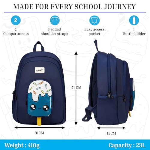 Image of F Gear Cocoa 23L Backpack|Soft Touch|Colourful & attractive theme brings a fun space-inspired look|with two Spacious Compartments,1 Front Pocket & Water Bottle Holder
