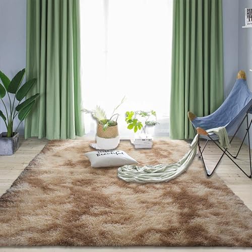 Tapis rectangle kaki 80x185 cm lavable en machine pour sol de salon