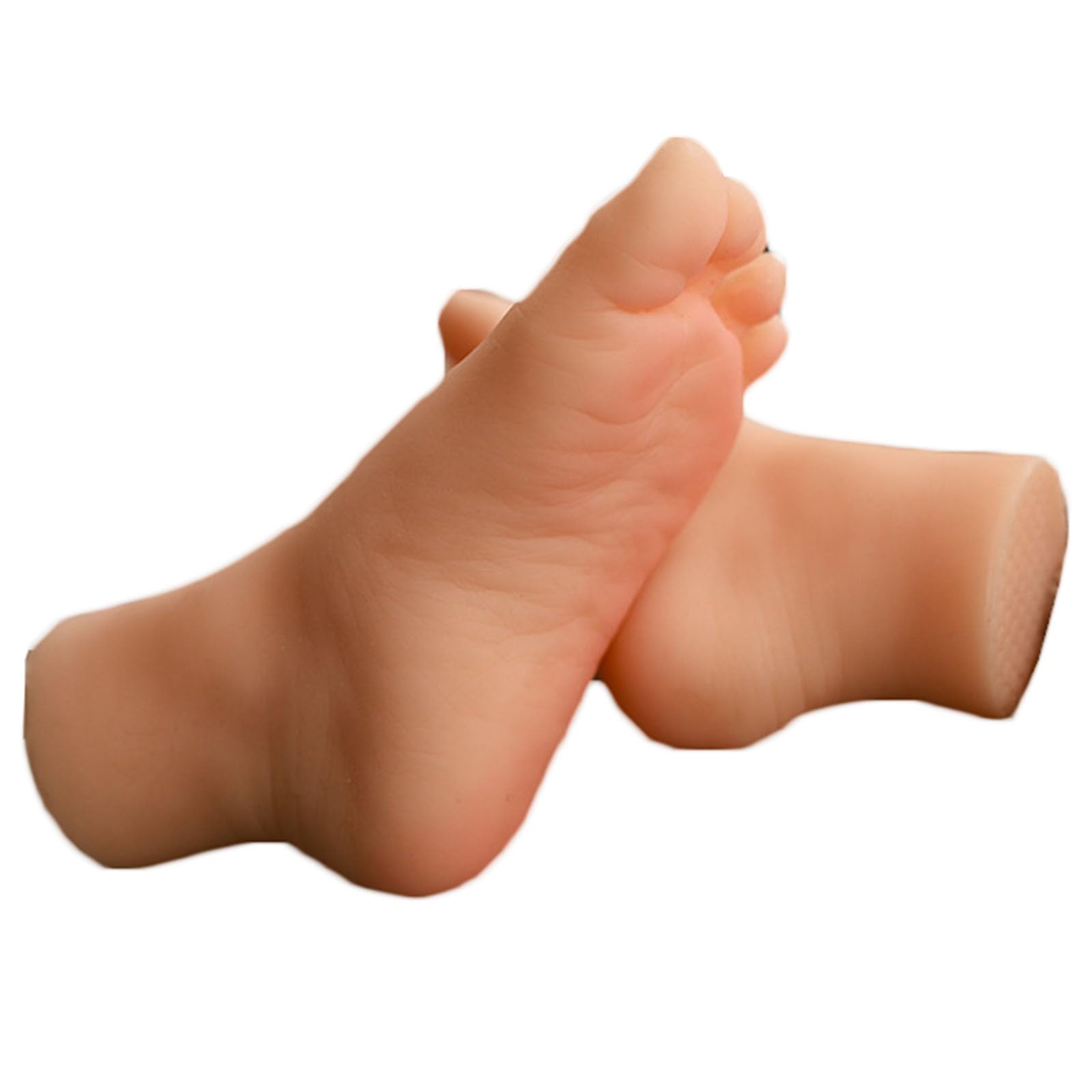 1 Paar Mädchen Füße Schaufensterpuppen Silikon weibliches Fußmodell für Schmuck Sandale Schuh Socke Display Kunst Skizze,Flesh,15cm
