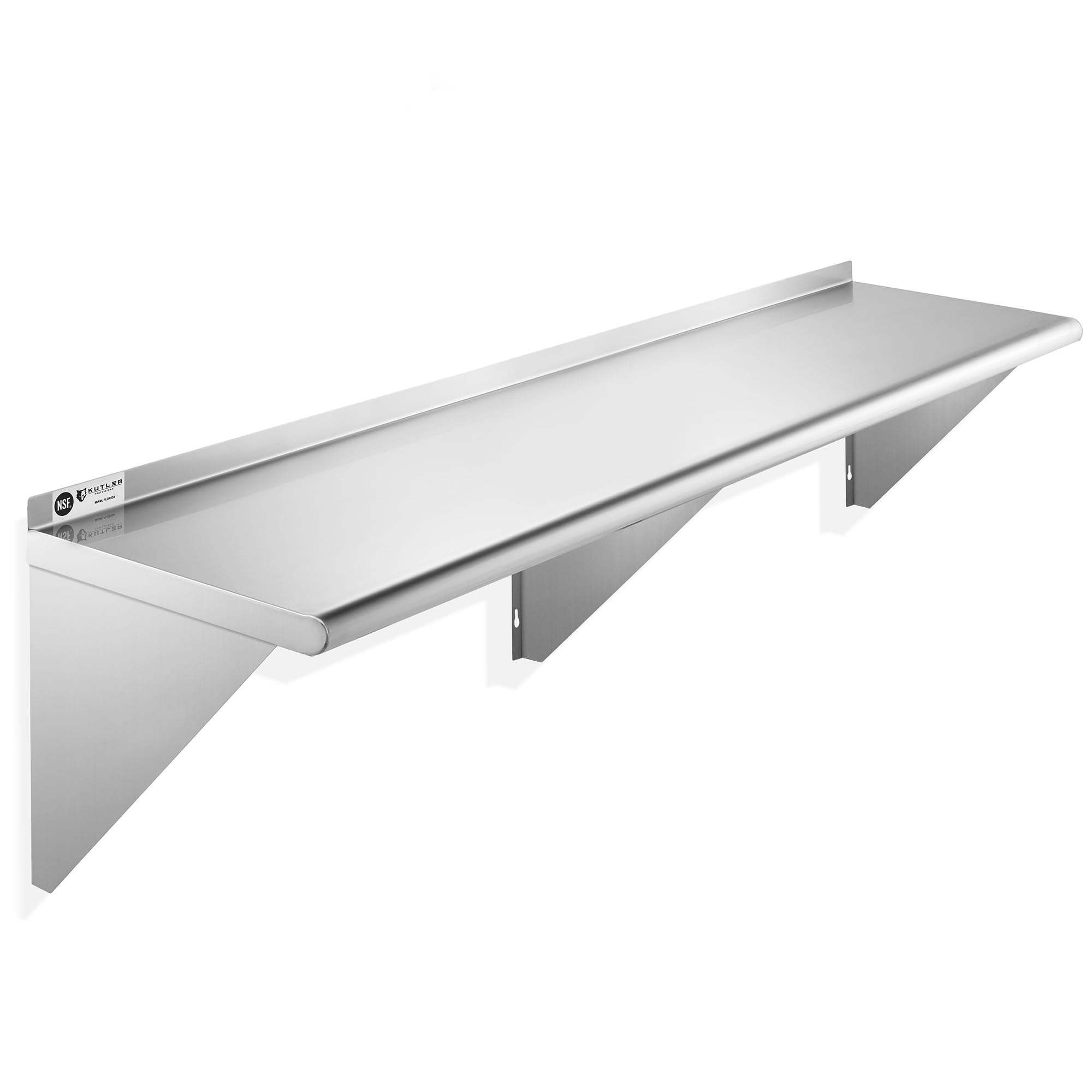 KUTLER Stainless Steel Shelf - 14" x 60", NSF Wall Mounted Shelves