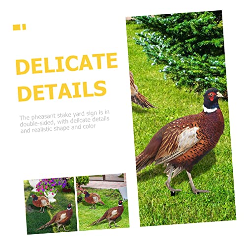 Yardwe 2pcs Decor Ornament Animal Chic Backyard Garden Sculptures for Landscape Chicken Ornaments Sculpture Acrylic Courtyard Statues Floor Stakes Lawn Patio Outdoor Pathway Sign Lifelike - Image 2