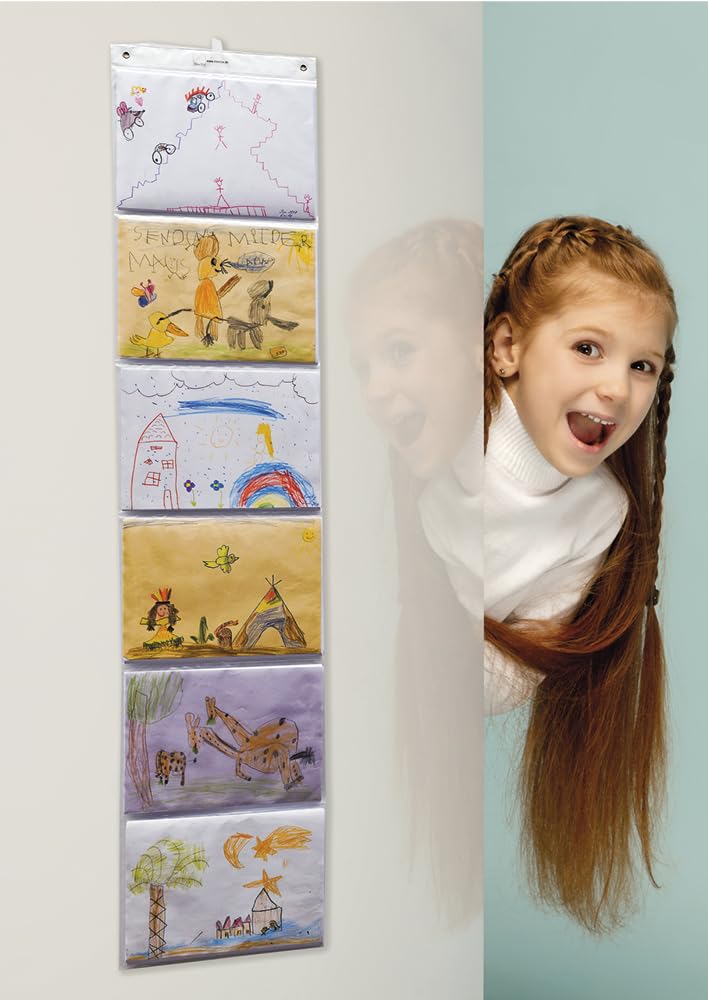 TimeTEX Hanging Orga Pockets A4 6 Pockets Landscape with Hooks, transparent - Image 3