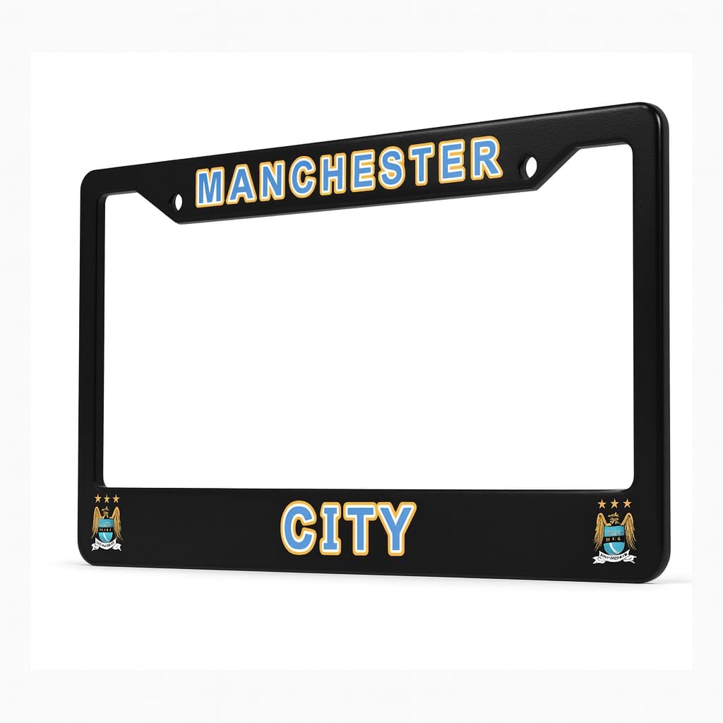 License Plate Frame Cover for Manchester City Fans – Black – 12.25” x 6.25” - Ideal Gift for Sports Fans & Supporters – Slim Design - Image 5