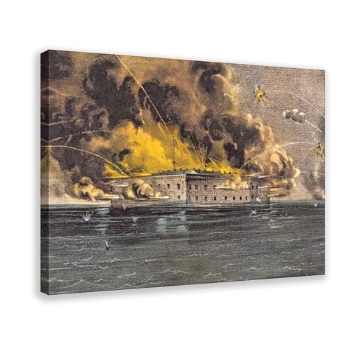 Toile Fort Sumter Charleston Harbor décoration murale haut de gamme en grand format