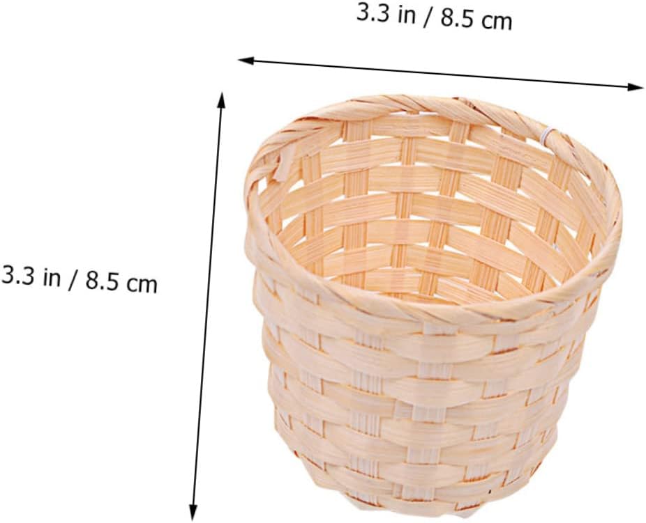 6Pcs Multipurpose Bamboo Basket for Desktop Sundries and Flowers image 2
