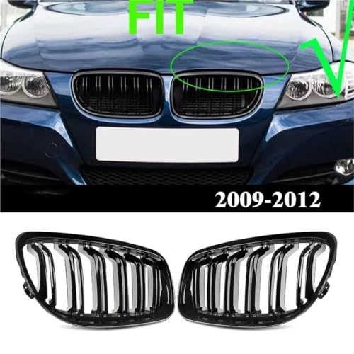 Calandre avant pour BMW Série 3 E90 berline 2008-2011 en noir brillant