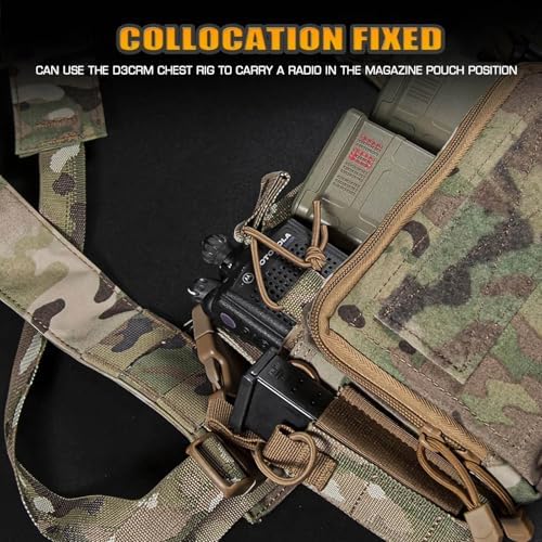 3PCS Tactical Fastener Bungee Retention Shock Cord Hook and Loop Attachment Military Radio Holder Magazine Pouch Organization(Brown) — view 4