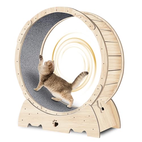 Katzenlaufrad Durchmesser 93cm laufrad Katze Holzfarbe Katzenlaufrad für große Katzen
