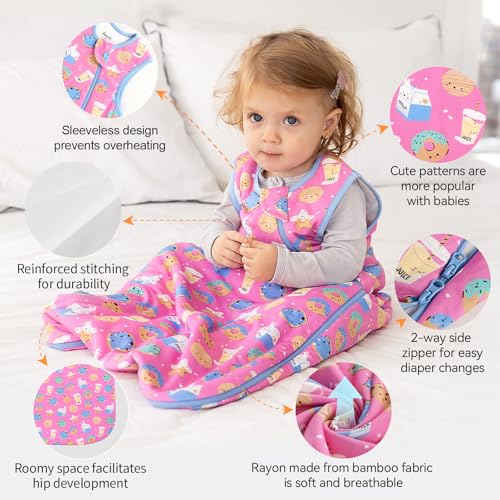 Image of Rayon Made from Bamboo Sleep Sack 6-12 Months 1.0 TOG | Infant Sleep Sack, Supersoft Breathable Sleeping Bag with 2-Way Zipper, Baby Wearable Blanket, All-Year-Round Comfort
