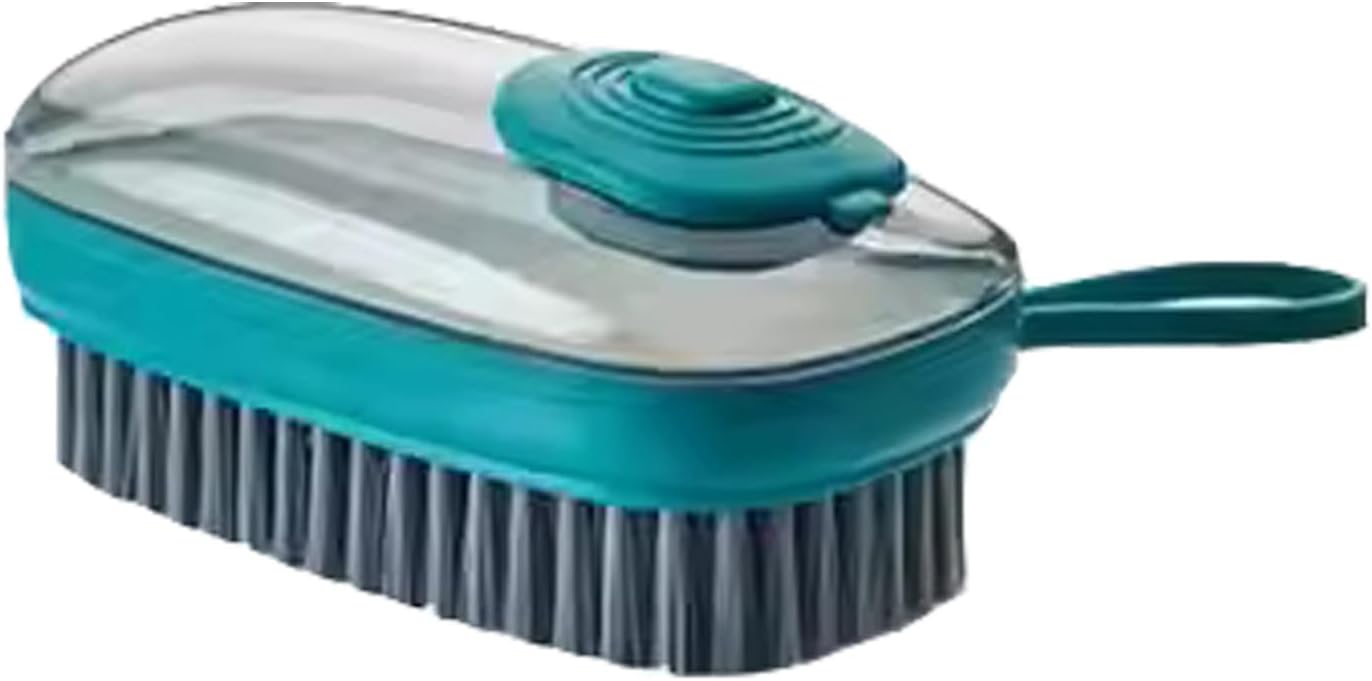 KIPSOME Multi-Purpose Cleaning Brush with Soap Dispenser, Soft Bristles, ABS Plastic, for Kitchen, Bathroom, Laundry (Green)