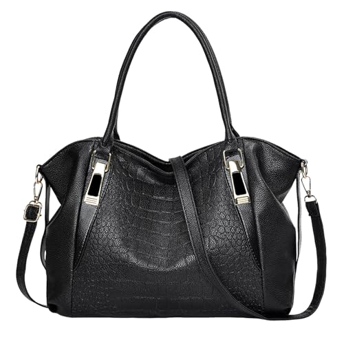 Sac fourre-tout épaule femme en cuir végétalien - Grand sac à main cartable et pochette chic