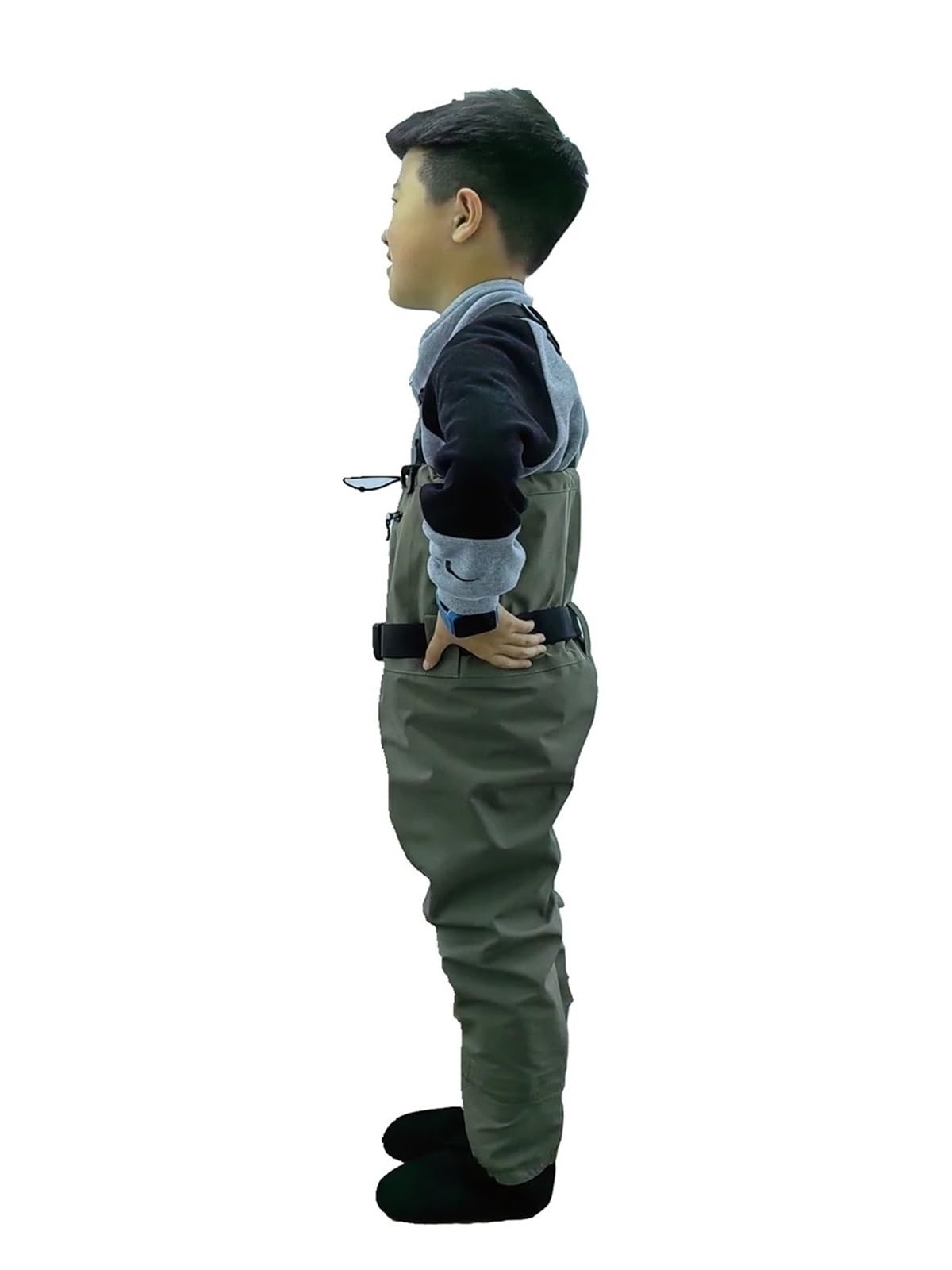 Vadeadores de Pesca con Mosca for niños y Adultos, Traje de vadeo Impermeable con pie de Neopreno, vadeadores de Pecho de Secado rápido para Pesca, Granjas