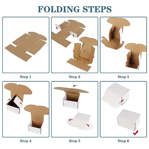 Image of ZBEIVAN 6x4x3 White Shipping Boxes Set of 40, Corrugated Cardboard Mailer Boxes for Packaging Small Business Mailing Gifts