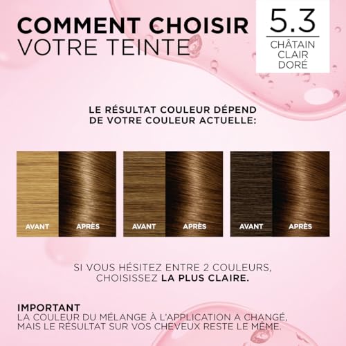 Coloration 5.3 Châtain Doré Enrichie En Acide Hyaluronique Hydratation Longue Durée Excellence Crème 'oreal Paris La Boîte - vue 7
