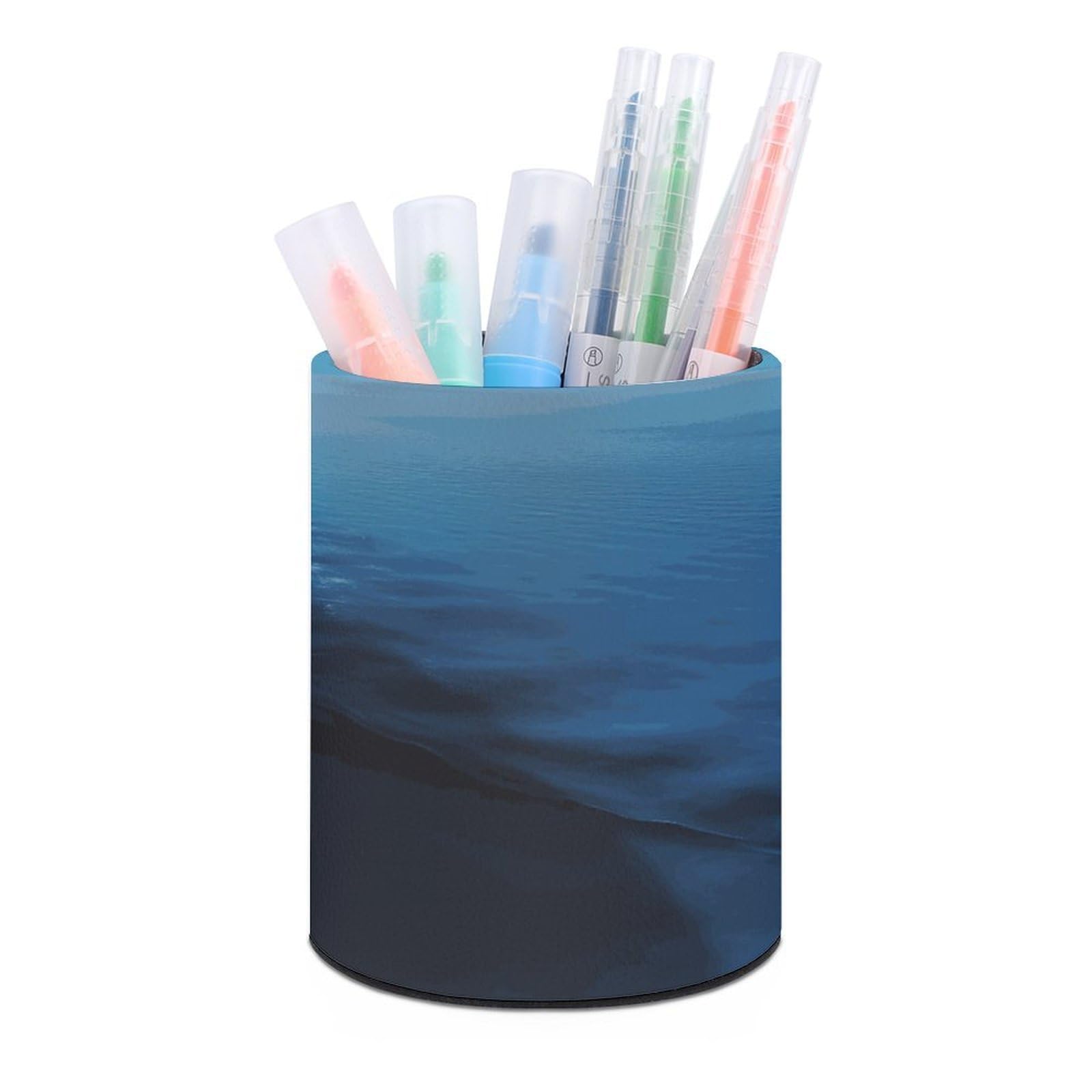 LDGSUPH Yacht Round Pen Holder Leather Pen Cup Pencil Cup Pen Organizer Pencil Holder for Desk Organizer Pencil Organizers Makeup Brush Holders for Home Office Gift