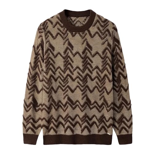 Men's Cable Knit Pullover Sweater Winter Crewneck Jumper Classic Casual Style Long Sleeve Slim Fit Knitwear Top