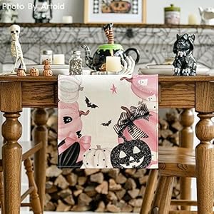 Artoidmodepinkjackolanternpumpkinbathalloweentablerunnerholidaykitchendiningtabledecorationforindooroutdoorhomepartydecor13x72inch Urban Country Home Decor Artoid mode pink jack o lantern pumpkin bat halloween table runner holiday kitchen dining table decoration for indoor outdoor home party decor 13 x 72 inch urban country home decor