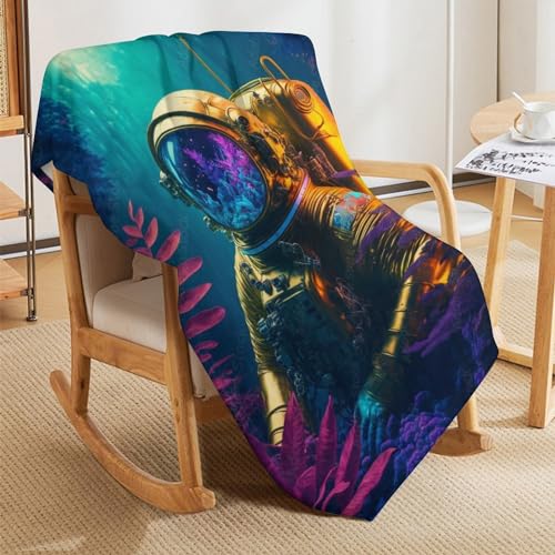 Couverture monde aquatique féerique en flanelle pour nuits sereines