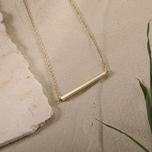 S.leaf Bar Necklace For Women Bar Necklace Sterling Silver Dainty Necklace (14K Gold Plated) #TOP1