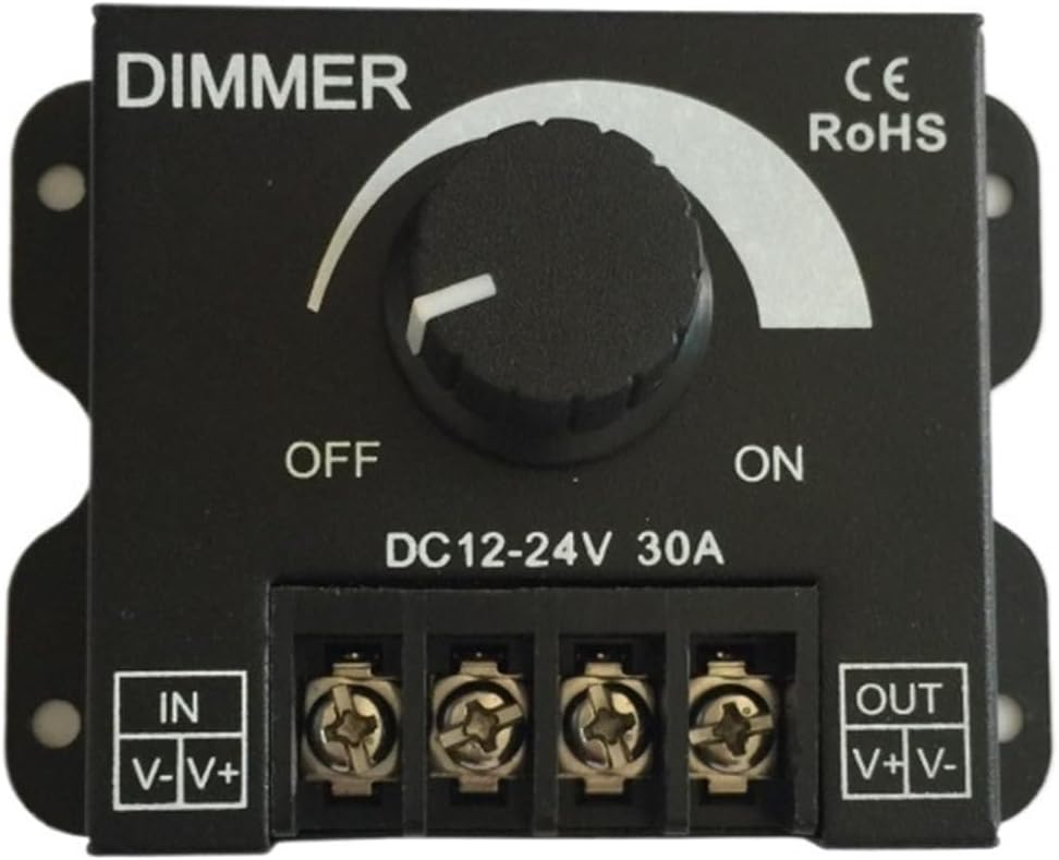 LED dimming 12V8A knob dimmer Light bar Low Voltage 12-24V Metal 12V30A dimmer led Controller(8A)
