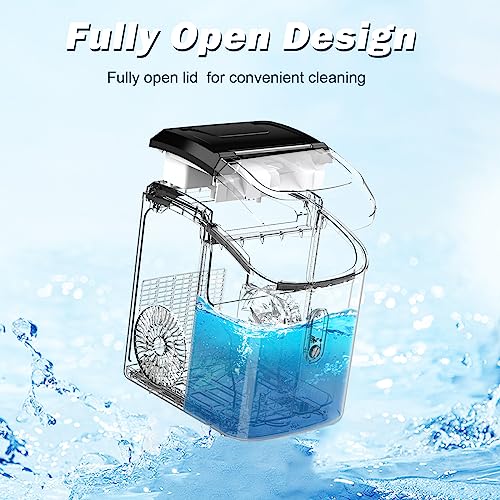 Nugget Ice Maker Countertop, Portable Crushed Sonic Ice Machine, Self Cleaning Ice Makers with One-Click Operation, Soft Chewable Ice in 7 Mins, 34Lbs/24H with Ice Scoop for Home Bar Camping RV