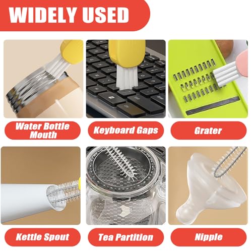 Image of Cup Lid Gap Cleaning Brush 3PCS Bottle Brushes 3 in 1 Cup Lid Gap Cleaner Crevice Cleaning Brush Home Kitchen Crevice Cleaning Tools (3PCS Style 2)