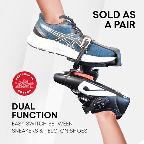 Image of Peloton in Sneakers - Dual Function Toe Cages for Peloton Bike & Bike+ - Converts Pedals - Pedals for Regular Shoes or Peloton Shoes - Fits All Peloton Bikes