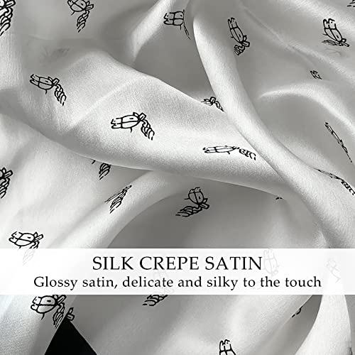 Elegant Soft Wraps Ladies Scarves,Silk Scarf Women Square Scarves Classic Houndstooth Plaid Pattern Retro Horse Printed Soft Satin Small Scarves Decorative Hairband Multi-Functional Neck Scarf Neckerc3