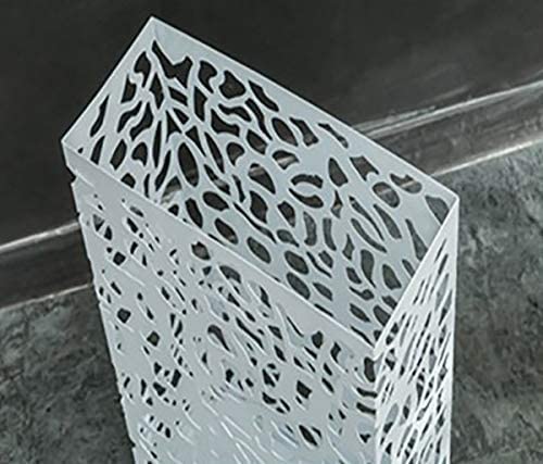 Porte-parapluies en métal découpé blanc, structure ajourée moderne - 4