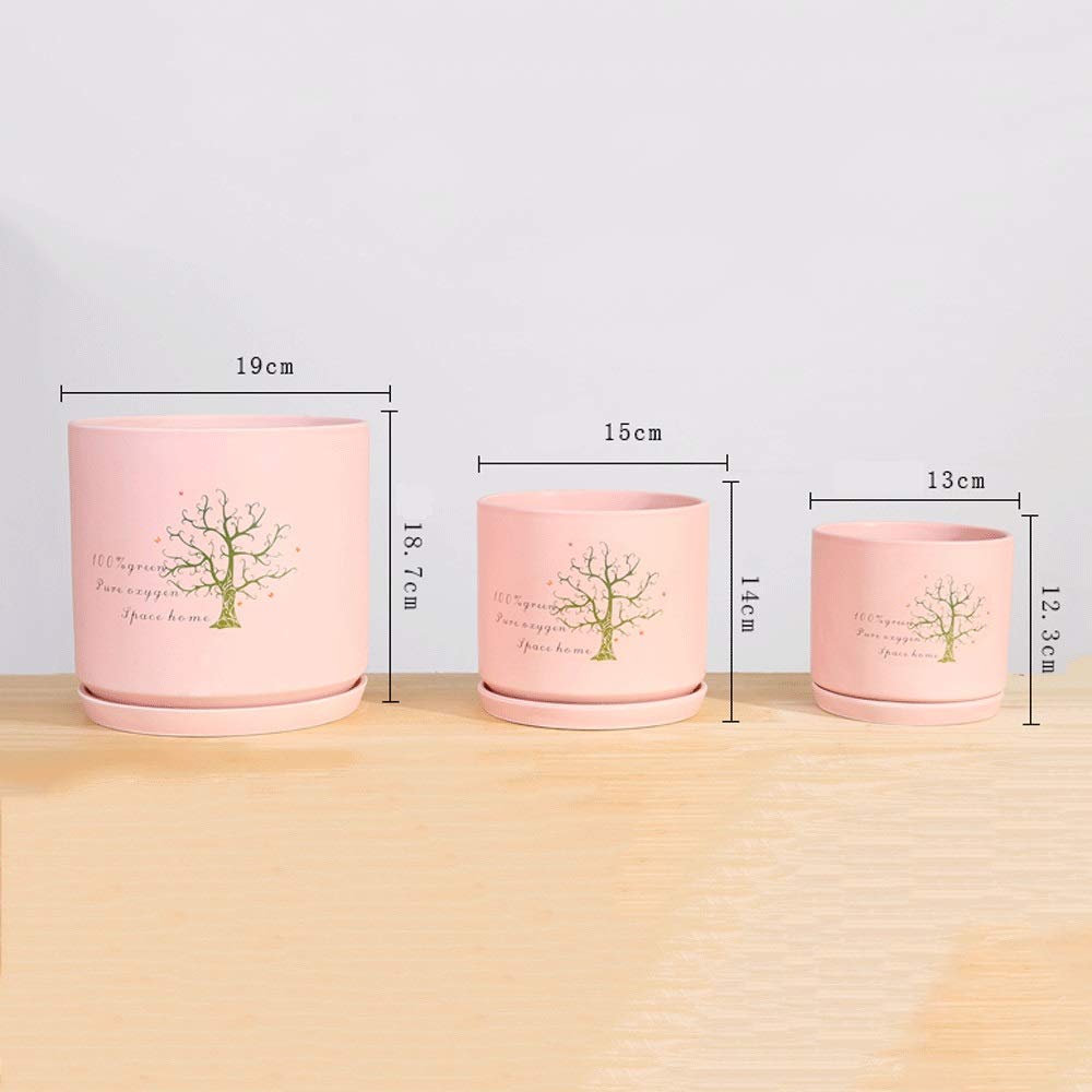 Vaso da Fiori Bianco Facile da Pulire Fioriera in Stile Semplice Decorazione per Balcone e Parco Vaso per Piante Vaso in Ceramica Resistente con campi forati e Giardini Vaso da Fiori Vassoio