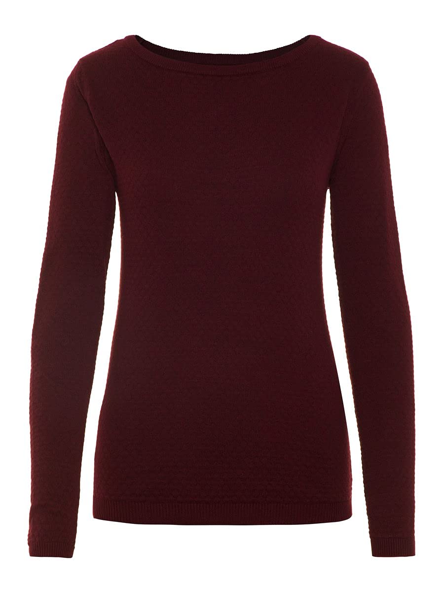VERO MODA Damen Vmcare Structure O-hals Blou Ga Noos Pullover, Rot (Port Royale Port Royale), S EU