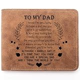 TZYTHT To My Dad Gifts,Leather Wallet for Man,Engraved Personalized Leather Wallet,Father's Day Gift, Birthday Gifts,Christmas Gifts (I know dad)