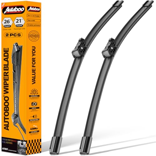 Image of AUTOBOO Windshield Wiper Blade Replacement for Audi A6 A7 S6 S7 RS7 | Fits Audi A6 A7 S6 S7 RS7 2012-2018, 26 inch+21 inch, 2-pack, OEM quality, all-season performance, easy install