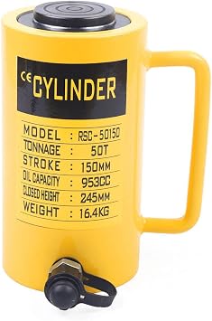 50T Hydraulic Cylinder Long Jack 6inch Stroke Porta Power Ram Jack Lifting Cylinder Retract Automatically for Shipbuilding Bridge Construction