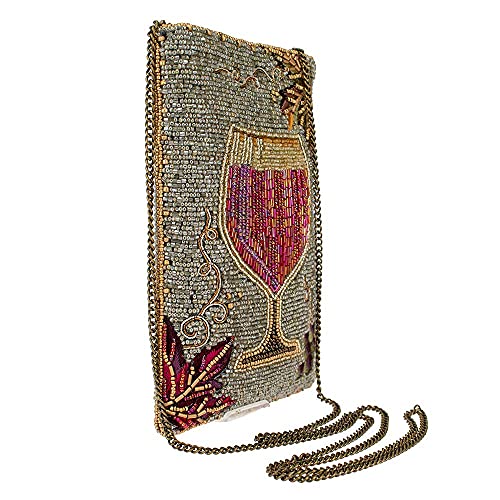 Mary Frances Women's Wine Time Crossbody Bag & Phone Bag For Women, Magnet Closure, Shoulder Bag, Zipper Pull, Handmade3